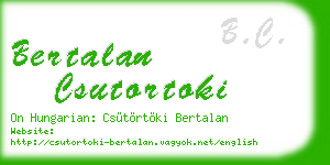 bertalan csutortoki business card